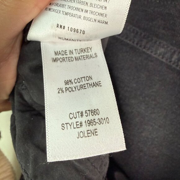 Citizens of Humanity Jolene Jeans High Rise Straight Leg Frayed Hem Black 26 - Picture 10 of 12